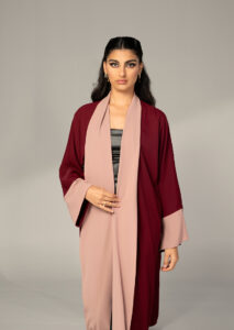 Reversible Maroon and pink abaya 
M-2306